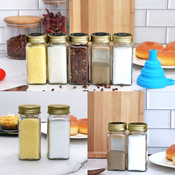 16pcs 4oz Spice Jars with 160 Preprinted Labels & Funnel Empty Glass Bottles - Picture 4 of 8